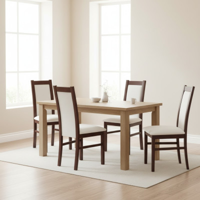Esszimmer Garnitur Esszimmer Stühle K17 4x Stuhl Set Echtes Holz Polster Sitz