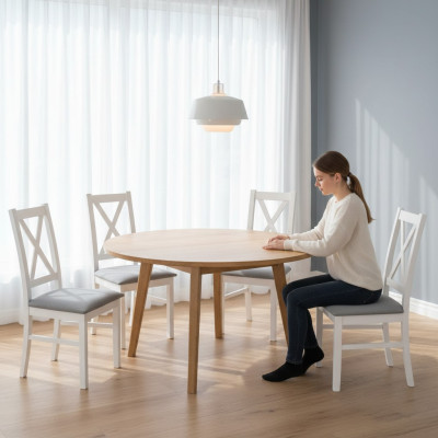 Esszimmer Lehn Polster Sitz Stühle Garnitur Komplett K22 4x Designer Stuhl Set
