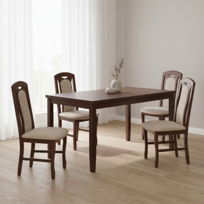 Esszimmer Garnitur Holz Lehn Leder Textil Neu Stuhl Gruppe 4x Stühle Set Wohn