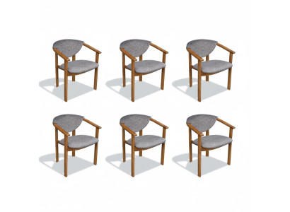 Garnitur Komplett K27 6x Designer Stuhl Set Esszimmer Lehn Polster Sitz Stühle