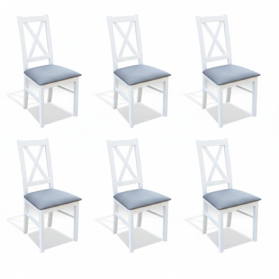 Set Holz Textil Sessel 6x Stühle Essgruppe Design Ess Zimmer Stuhl Massives Holz