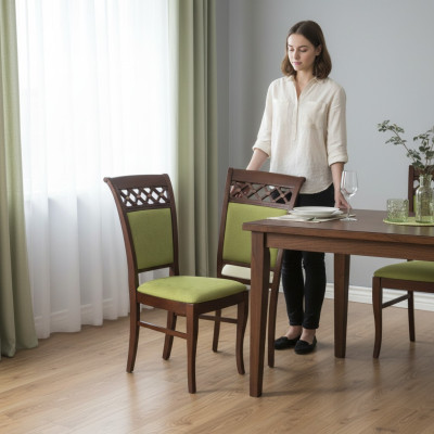 Esszimmer Stühle Holz Design Sessel Polster Set 6x Stühle Stuhl Textil Gruppen