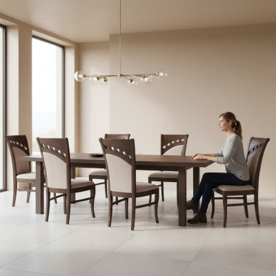 Garnitur Küchen Wohnzimmer Esszimmer Set Designer Stuhl Set 6x Stühle Polster