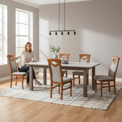 Polsterstuhl Sessel Textil Sitz Sessel Set Neu Küche Stuhl Esszimmer 6x Stühle