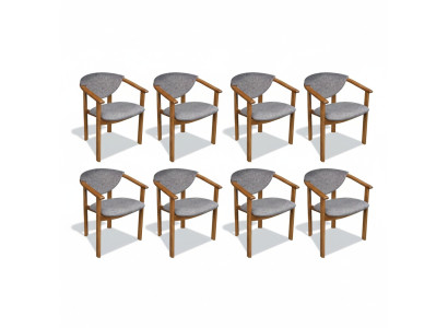 Set Garnitur Sitz Polster Wohnzimmer Design Ess Stuhl Zimmer Gruppe 8x Stühle
