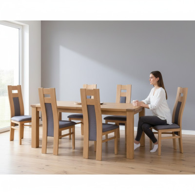 Garnitur Komplett 8x Designer Stuhl Set Esszimmer Lehn Polster Sitz Stühle Stoff