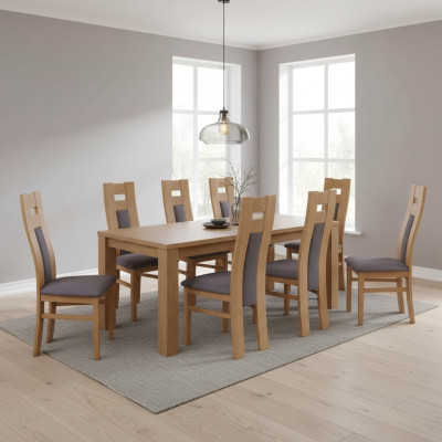 Garnitur Komplett 8x Designer Stuhl Set Esszimmer Lehn Polster Sitz Stühle Stoff