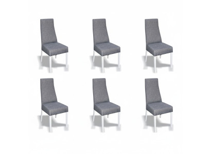 Gruppe Set Wohn Echtes Holz Esszimmer Garnitur Lehn Samt Textil Stuhl 6x Stühle