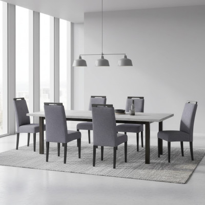 Lehnstuhl 6x Stühle Polster Textil Stoff Essgruppe Garnitur Set Komplett Design
