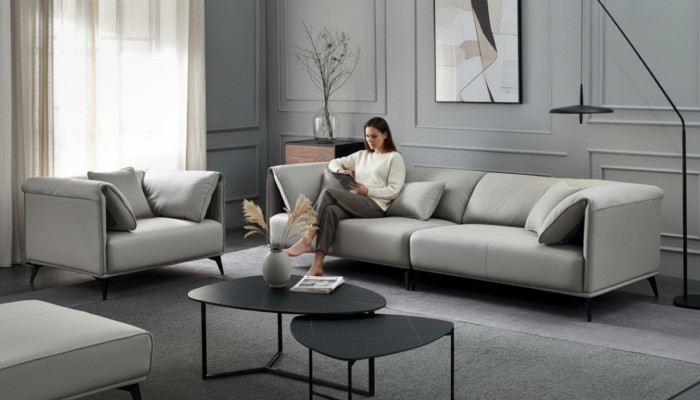 Wohnzimmer Sofas Couches Polsterung 4 Sitzer Grau Design Xxl Big Sofa