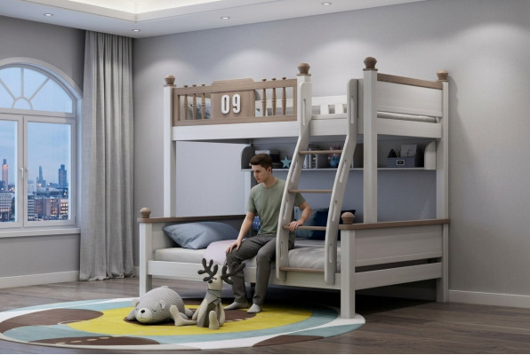 Doppelstock Bett Etagen Betten Hochbett Echtes Holz Kinder & Jugend Zimmer Neu