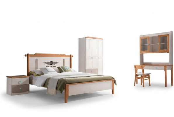 Garnitur Set Bett Nachttisch Kommode Design Schlafzimmer 5 tlg. Komplette Neu