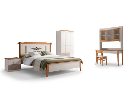 Garnitur Set Bett Nachttisch Kommode Design Schlafzimmer 5 tlg. Komplette Neu