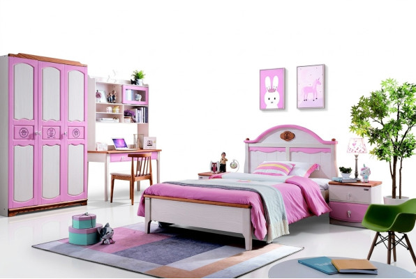 Modern Schrank Kommode Tisch Holz 5tlg. Schlafzimmer Jugend Kinder Zimmer Set