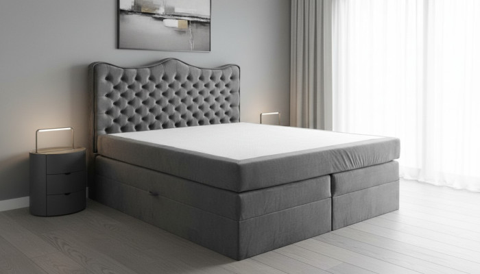 Boxspringbett Betten Polster Bett Hotel Leder Textil Stoff 180x200cm Samt Möbel