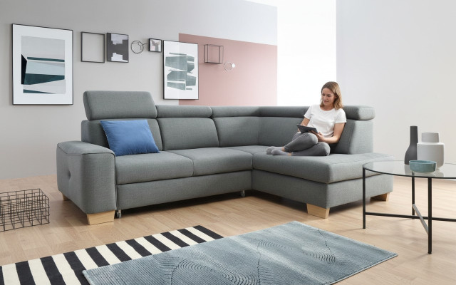 Modernes Ecksofa Stoffpolsterung Schlafsofa Sofa Bestellung Polster