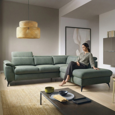 Wohnzimmer L-Form Modern Grün Design Sofas Neu Ecksofa Polsterung