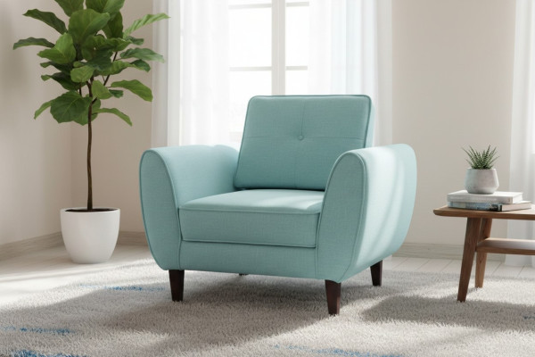 Design Chesterfield Stoff Couch Sessel 1 Sitzer Polster Sofas Lounge Club 
