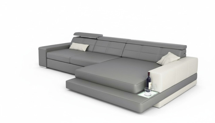 XXL Couch Ecksofa Leder Wohnlandschaft Sofa Design Modern Sofa L-Form