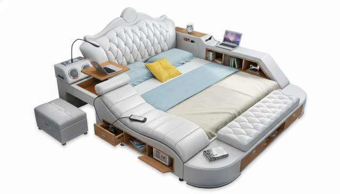 Chesterfield Doppel Luxus Design Bett Polster Betten180x200 Multifunktion