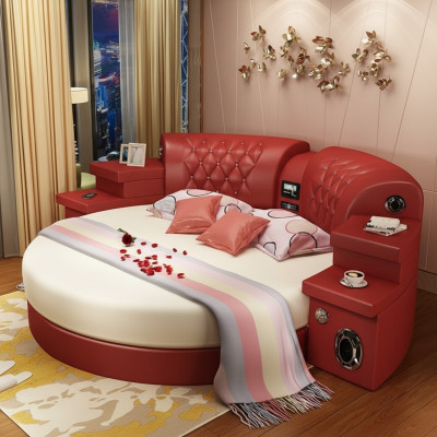 Rundes Bett Rund Betten Multifunktion Hotel Polster Led Regal Kingsize