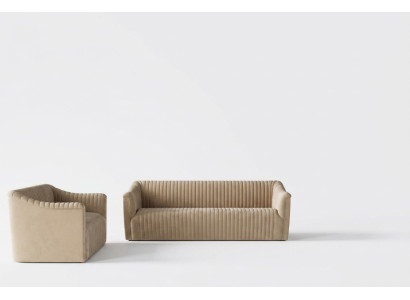Samt Sofa 2 Sitzer Wohnlandschaft Relax Massivholz Sitz Design Couch Lounge