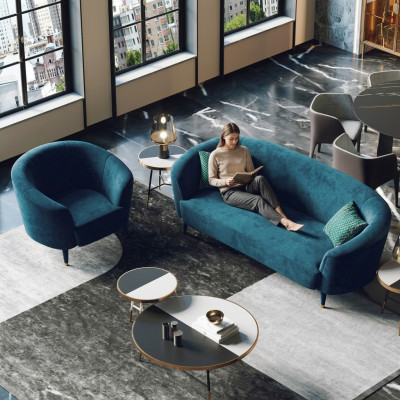 Samt Sofagarnitur 3+1 Sitzer Wohnlandschaft Sitz Design Couch Lounge Sofas Möbel