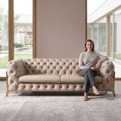 Kunstleder 3 Sitzer Sofa Wohnlandschaft Relax Sitz Design Couch Lounge Sofas