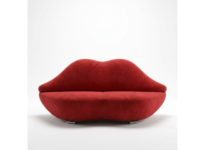 Lippen Sofa 2 Sitzer Polster Samt Modern Relax Sitz Luxus Möbel Couch Möbel Neu