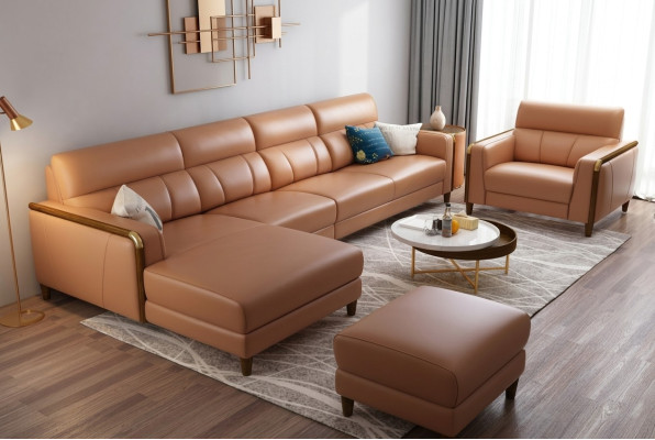 Sitz Möbel Wohnlandschaft Luxus Kunstleder Ecksofa L-form Polster Möbel Garnitur