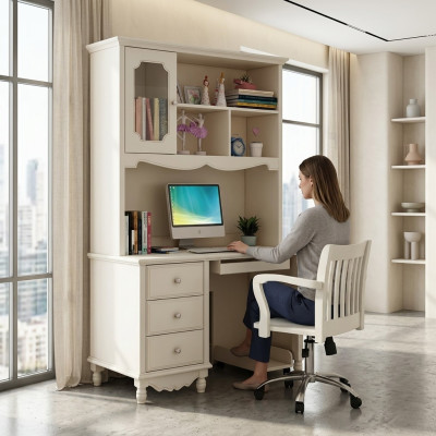 Landhaus Schreibtisch Sessel Bürotisch PC Tisch Schreibtische 2tlg. Tische Neu