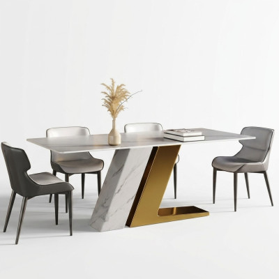 Tische Design Tisch Luxus Marmor Imitation Möbel Esszimmer Esstische Modern Gold