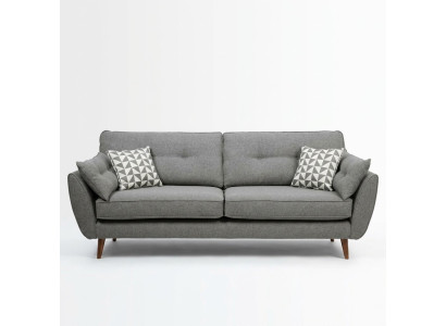 Polstersofa Sofa 2 Sitzer Textill Sitz Design Couch Sofas Stoff Grau 226 cm Neu
