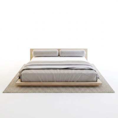 Bett Doppel Hotel Textil Schlafzimmer Betten Bettrahmen Holz Design Modern