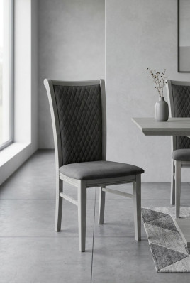 Esszimmerstuhl Holz Stuhl Grau Stoff Lehnst Stühle Relax Design Sessel Italien