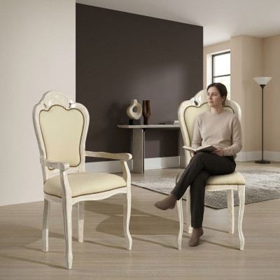 Stuhl ohne Armlehne Esszimmerstuhl Holz Stoff Esszimmer Stühle Design Sessel Neu