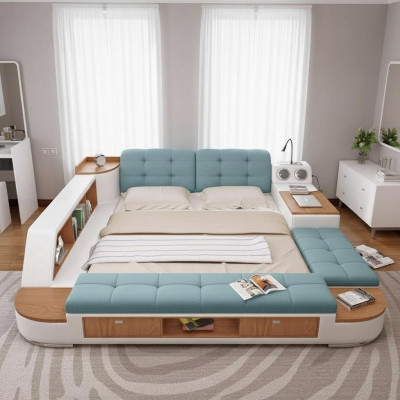 Polster Betten Moderne Hotel Multifunktion Neu Doppel Luxus Design Leder