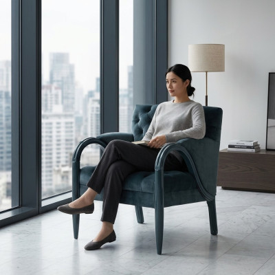 Sessel Design Lounge Lehn Stühle Polster Ess Wohn Zimmer Möbel Wohnzimmer Stuhl