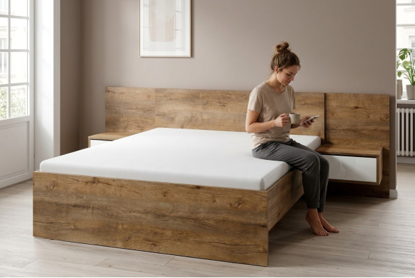 Schlafzimmer Modern Holz Möbel Neu Bett Polster Design Luxus Doppel Hotel Betten