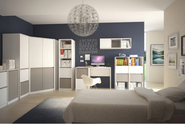 Kinder Jugend Schlafzimmer Komplett Kleiderschrank Eckschrank Computertisch 7tlg