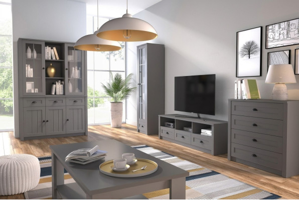 Wohnzimmermöbel Set Designer Wohnzimmer Sideboard Couchtisch Einrichtung 5tlg.