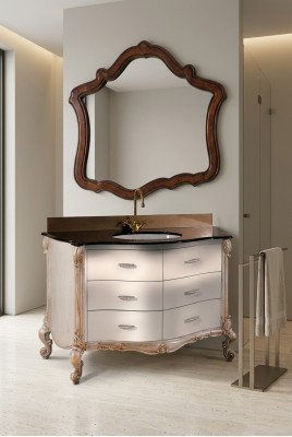 Design Bad Badezimmer Möbel 2tlg. Set Garnitur Schrank Waschbecken Beleuchtung