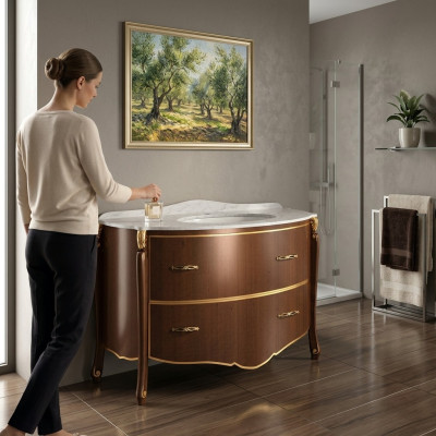 Klassischer Waschtisch Schrank Waschbecken Unterschrank Italienisches Badezimmer