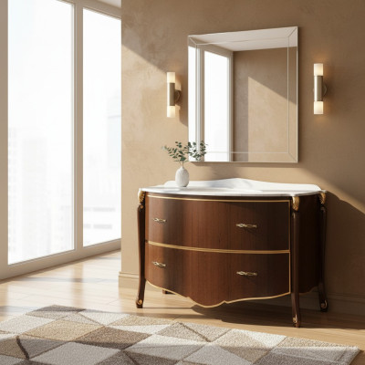 Klassischer Waschtisch Schrank Waschbecken Unterschrank Italienisches Badezimmer