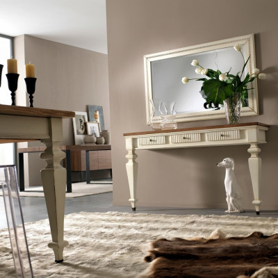 Design Konsolen Schminktisch Kosmetik Tisch Spiegel Kommode Frisier Tische 2tlg.