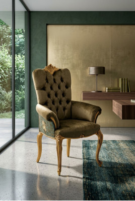 Stuhl mit Armlehne Esszimmerstuhl Holz Esszimmer Stühle Design Sessel Art déco