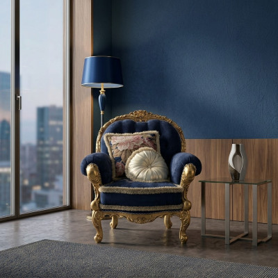 Neu Sessel Sofas Couch Klassisch Textil Klassische Möbel Luxus 1 Sitzer Sofa