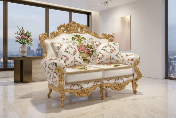 Klassische Polster Couchen Bank Couch Sofas Möbel Sofa Zweisitzer 2 Sitz Italien