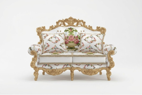 Klassische Polster Couchen Bank Couch Sofas Möbel Sofa Zweisitzer 2 Sitz Italien