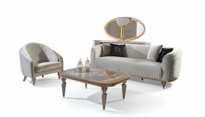 Sofagarnitur 3+1 Sitzer Sofas im italienischen Stil Designer Polster Sofas Neu